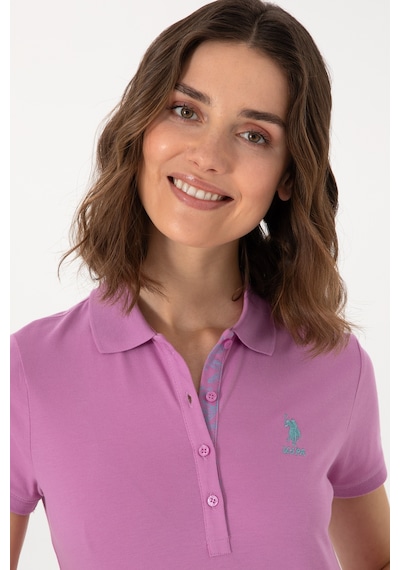 U.S. Polo Assn.  Kadın Fuşya Basic Polo Yaka Tişört 50300896-VR023