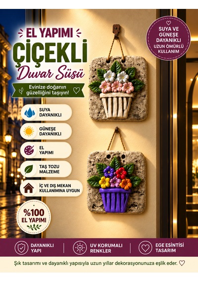 2 Adet Sepetı Duvar Süsü