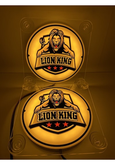 Ahmet Otomotiv Lion King Aslan Kral Cam Önü Logo Tabela 12volt