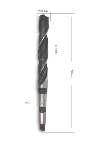MTE 22 mm Mors Konik Saplı Matkap Ucu HSS (DIN 345)