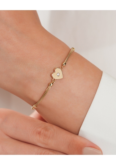 Debora Jewelry 14 Ayar Altın Taşlı Kalpli Bileklik