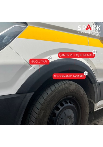 Volkswagen Crafter 2018- Yılı Ve Sonrası Uyumlu Çamurluk Dodik 4 Parça Siyah