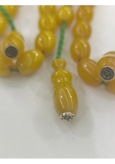 Zeyzun Usta Bilek Boy Efe Maskot Sıkma Kehribar Tespih 15x11 Mm B