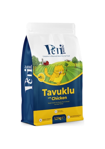 Petipure Tavuklu Kuru Yetişkin Kedi Maması 1,2 Kg - Besleyici Vitamin İlaveli Tam Ve Dengeli Mama
