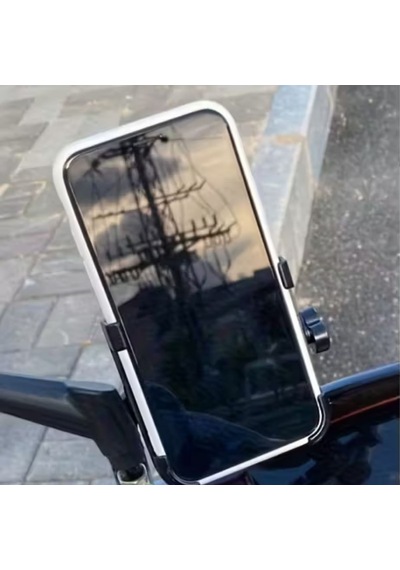 Buffer Motosiklet Gidon Telefon Tutucu 360 Döner, Kaymaz Sabitleme Sistemli, Sarsıntı Önleyici Telefon Tutucu Aparat Siyah
