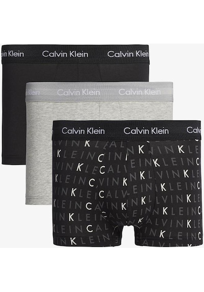 Calvin Klein 3'lü Trunk Erkek Siyah/gri Boxer-12797 Çok Renkli