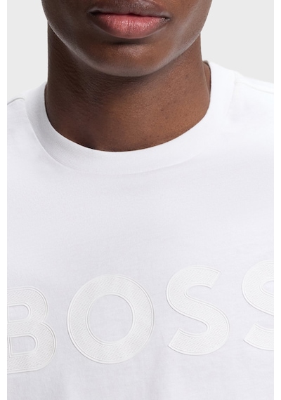 Boss Logolu Regular Fit Bisiklet Yaka T Shirt Erkek T Shirt 50566883 100 Beyaz