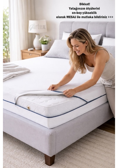 Kılıf 140x200 Yatak Kılıfı Koruyucusu Fermuarlı Kılıf Yatağa Özel Üretim Kapitone Çift Kişilik Mattress Cover