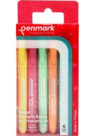 Penmark Kalem Tipi Fosforlu Kalem 6'lı Bristol Pastel 103 Ivory