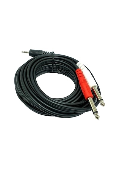 3.5 Mm Stereo Erkek/2x6.3 Mm Mono Erkek 5 Metre Ses Kablosu