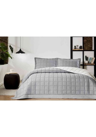 Yatak Örtüsü.nakışlı Square Gri 240x250
