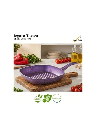 28 Cm Granit Izgara Tavası - Violet Violet