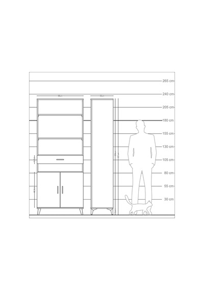 Arges Dolap 5 Raflı Tek Çekmeceli 2 Kapaklı 88x30x221 Çam-aytaşı Atlas Çam