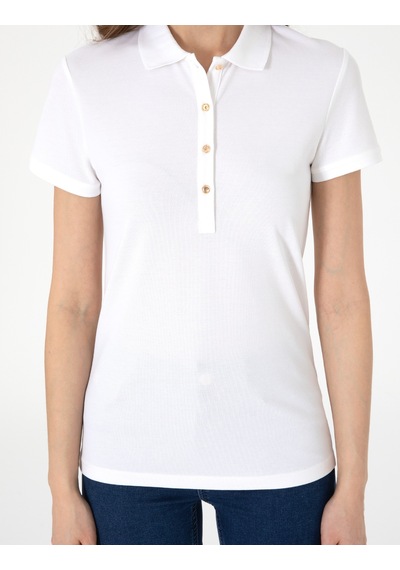 Pierre Cardin Kadın Beyaz Tişört 50305776-vr013 Beyaz