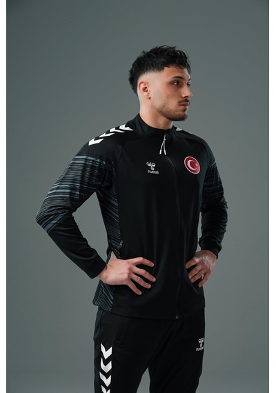 Hummel Milli Takım Line Kamp Eşofman Üstü Siyah