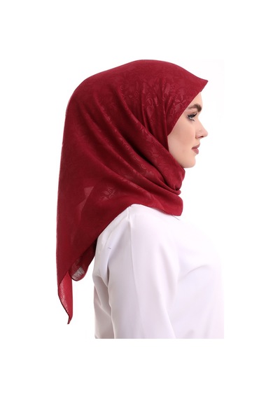 Kofra Desenli Baş Örtü - Kırmızı