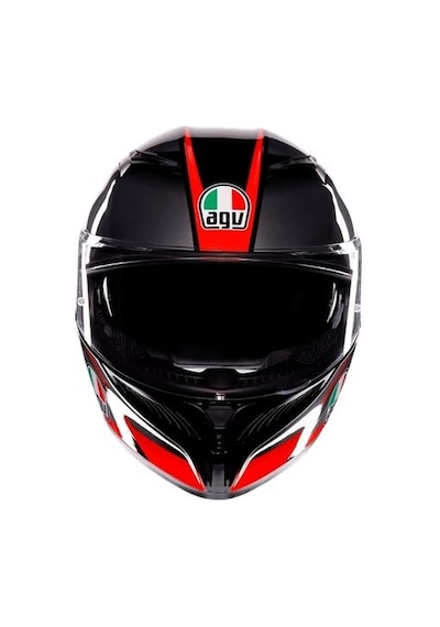 Agv K3 Mplk Striga Kapalı Motosiklet Kaskı Kırmızı - Siyah