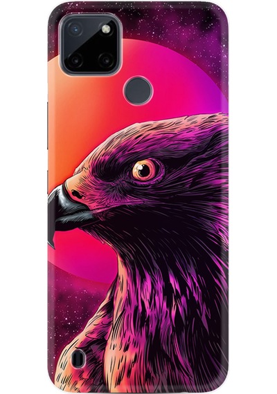 Realme C21Y Kılıf Silikon Desen Özel Seri Red Eagle 1752