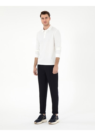 Pierre Cardin Lacivert Slim Fit Nervürlü Duble Paça Eşofman Altı 50290666-vr033