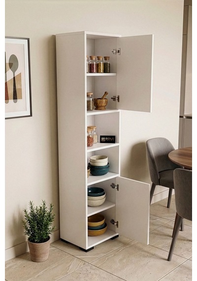 Northcity Çok Amaçlı Erzak Dolabı Beyaz 35 Cm Ahşap - Beyaz