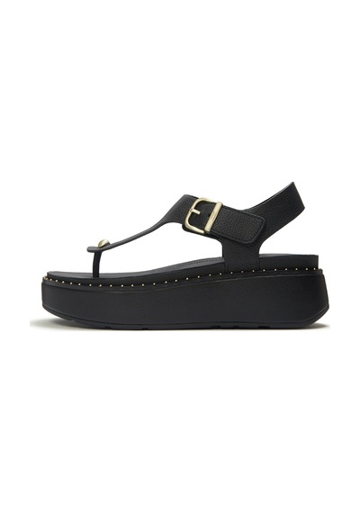 090 All Black Sandalet Kadın A3f-090 Fitflop Gen-ff Max Bucle Tumbled-leather Toe-post Sandals siyah
