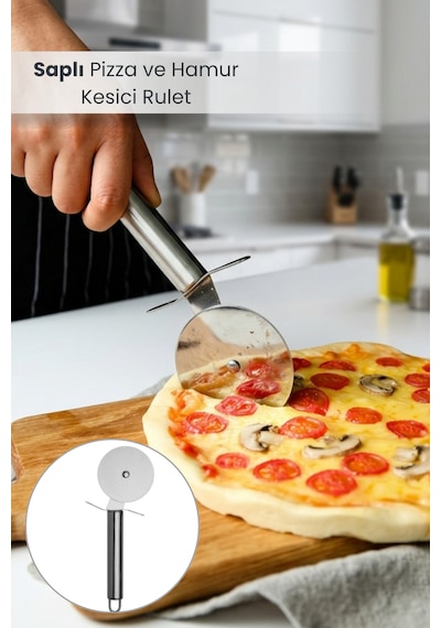 Çelik Saplı Pizza Ve Hamur Kesici Rulet Metal