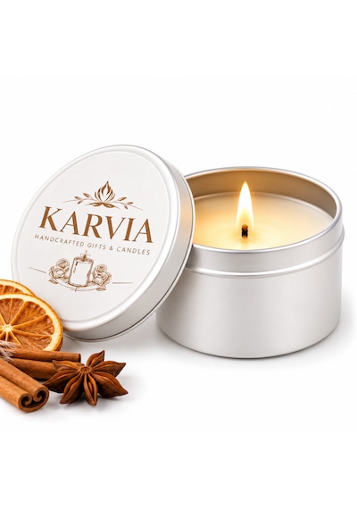 Karvia Kokulu 75 Cc Metal Mum - El Yapımı 001 - Beyaz