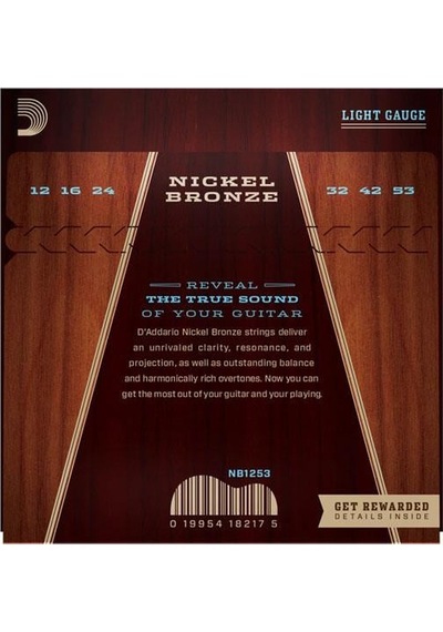 Daddario Nb1253 Akustik Gitar Tel Seti Nickel Bronze, .012-.053
