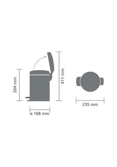 Çöp Kovası, Pedallı, Soft, 3lt - Mat Siyah Mat Siyah