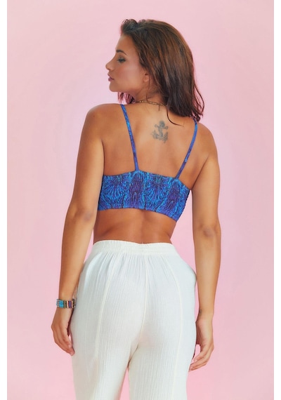 Los Banditos İnce Askılı Cut Out Detay Desenli Bralet Saks
