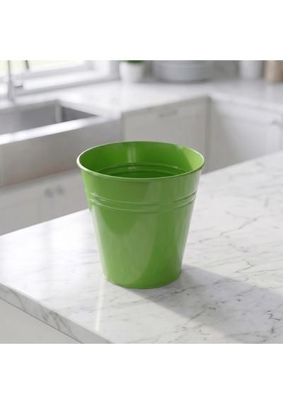 Konik Metal Saksı & Vazo - 23 Cm Dekoratif Çok Amaçlı Renkli Çiçeklik 23 23/16 Cm Fıstık Yeşili Diğer