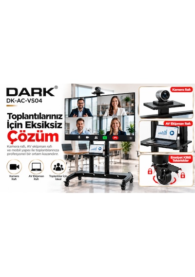 Dark Ava1800 50"- 85" Dev Ekran Tv Destekli, Hareketli, Tekerlekli Tv - Monitör Fuar Standı