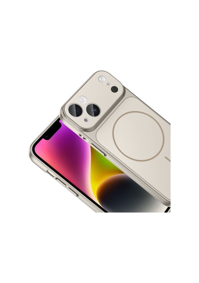 Apple Uyumlu iPhone 14 Kılıf M-safe Şarj Özellikli Kamera Korumalı Kapak Ryc / Formen Gri