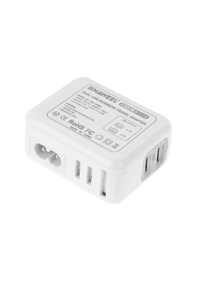 Haweel Universal Seyahat Şarj Adeptör Apple Uyumlu iPhone Ve 1 Mikro Usb Şarj-Beyaz