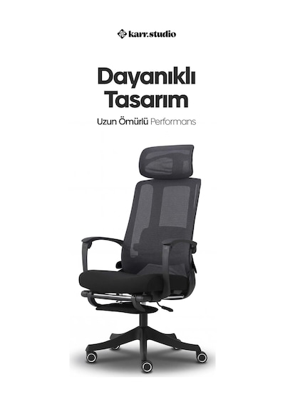 Yatomi Masajlı Ergonomik Çalışma Sandalyesi - Siyah