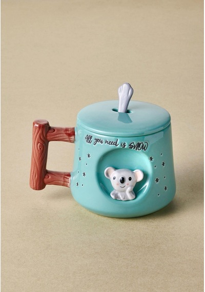 The Mia Koala Kapaklı Ve Kaşıklı Kupa 370 Ml