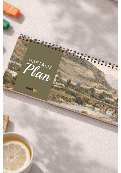 Tarihsiz Spiralli Haftalık Masaüstü Planlayıcı - Sakarya - 10x30 Cm Plango Turkuaz