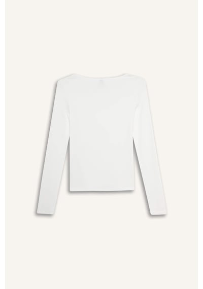 Defacto Slim Fit Dar Kesim Basic Düz Modal Uzun Kollu Tişört F7153ax25auer105 Ekru Defacto Slim Fit Dar Kesim Basic Düz Modal Uzun Kollu Tişört F7153ax25auer105 Ekru