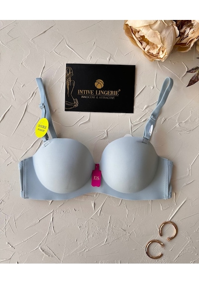 Violet Dikişsiz Lazer Kesim Double Push-up Balensiz İz Belli Etme Bebe Mavisi