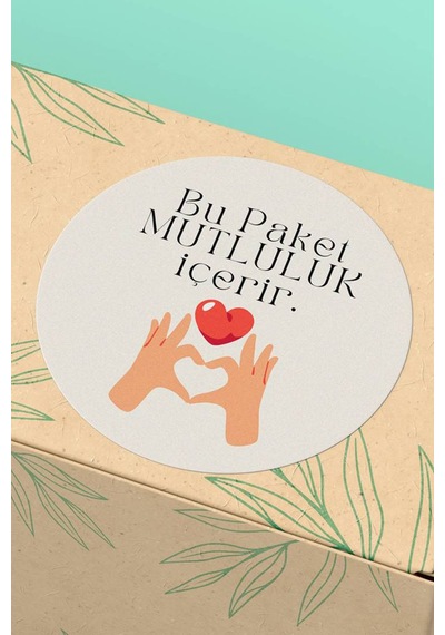 Kalp Yapan Eller Mutluluk İçerir Sticker 3x3cm St2304 Çok Renkli