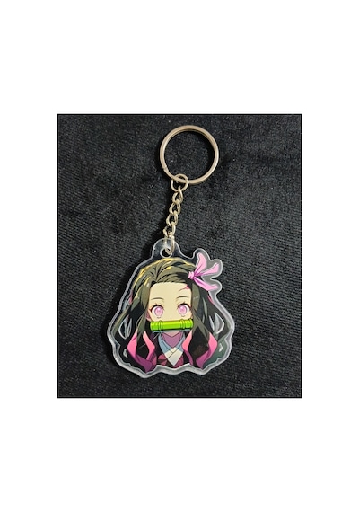Owl Bag Demon Slayer Nezuko Desenli Acrylic Anahtarlık Çanta Süsü Mıx