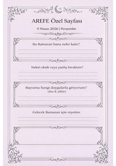 Ramazan Günlüğü 2026 Manevi Yolculuk Defteri A5 Spiralli Beyaz