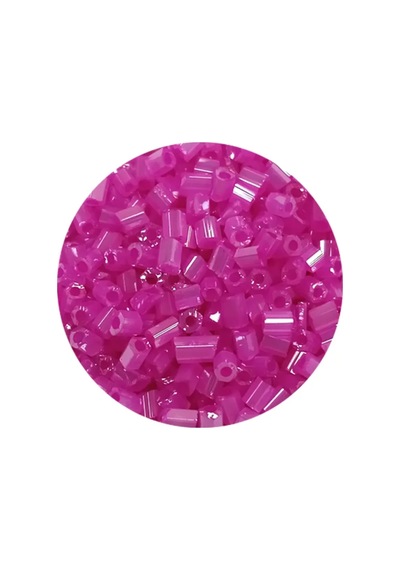 Tedar Kesme Cam Boncuk 2mm - 20 Gram - Şeffaf Fuşya -bnc315 Najmaddin (No:1) 8.5Cm X 10.5 Cm