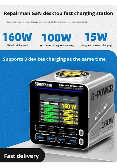 Mechanic G-power 160w Gan Masaüstü Hızlı Şarj İstasyonu