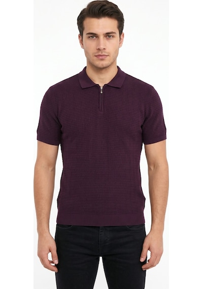 Baglan Erkek Spor Polo Yaka Triko Tişört Bgl-st05371 Mürdüm
