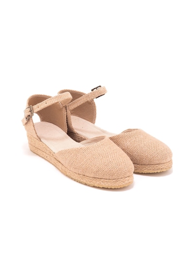 Star Tombis Gerçek Elişi 3cm Arkası Az Açık Hasır Jüt Bantlı Günlük Kız Çocuk Espadril Handmade Hasır