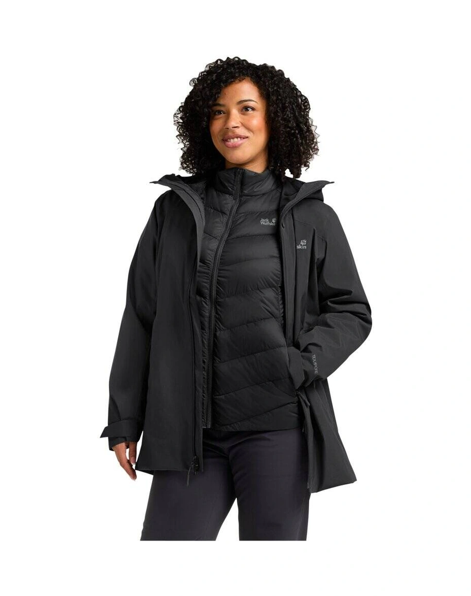 Jack Wolfskin Icecape 3in1 Down W Rds Kadın Outdoor Mont A65266 Black