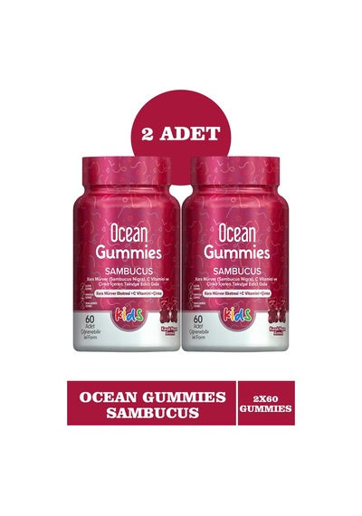 Ocean Gummies Sambucus 2 x 60 Çiğnenebilir Jel Form