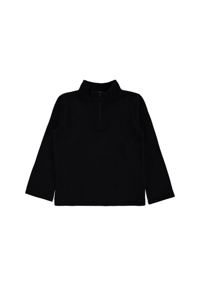 Civil Boys Basic Fermuarlı 6-9 Yaş Sweatshirt - Siyah
