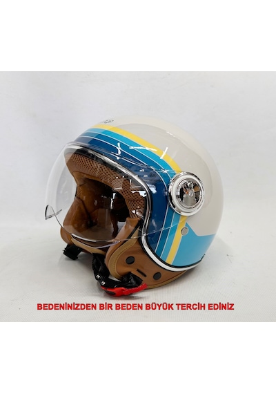Nero Tk-06 Şefaf Vizörlü Yarım Açık Kask Parlak M1